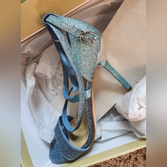 Micheal Kors Women's Astrid Colorblock Glitter Ankle-Strap Sandals - Blue - Picture 7 of 17